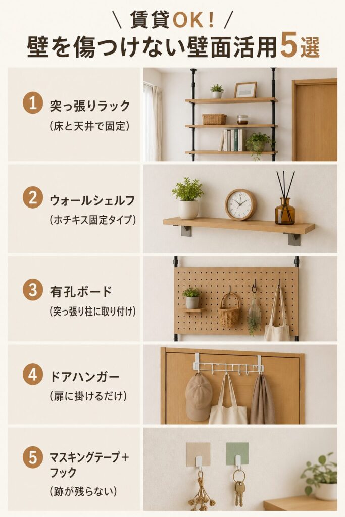 賃貸OKの壁面収納アイデア5選