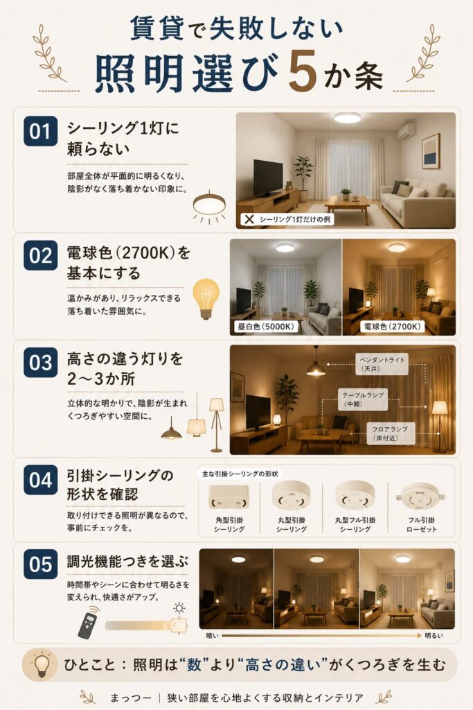 賃貸で失敗しない照明選び